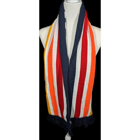 Town Pool Nantucket Navy And Striped Reversible Winter Scarf - Picture 2 of 9